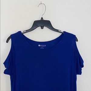 Persian Blue Dress Peekaboo Shoulders